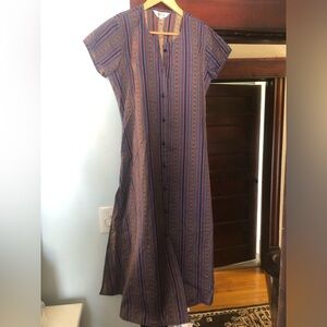 STOP! Linen shirt sleeve woven linen cotton tunic dress - Sz M